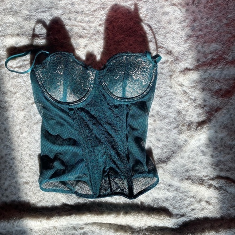 Thalia sodi Green Mesh Bustier